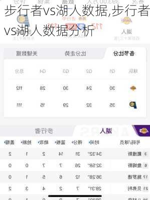 步行者vs湖人数据,步行者vs湖人数据分析
