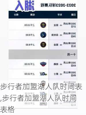步行者加盟湖人队时间表,步行者加盟湖人队时间表格