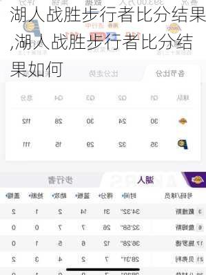 湖人战胜步行者比分结果,湖人战胜步行者比分结果如何