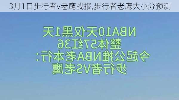 3月1日步行者v老鹰战报,步行者老鹰大小分预测