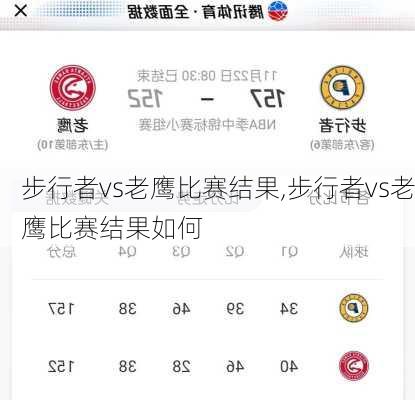 步行者vs老鹰比赛结果,步行者vs老鹰比赛结果如何