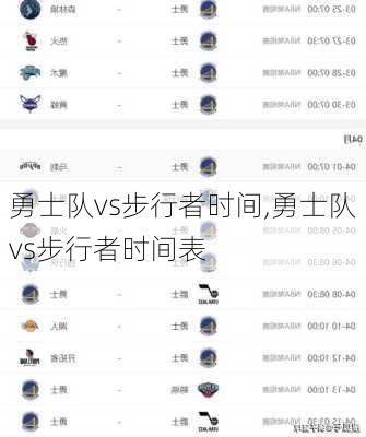 勇士队vs步行者时间,勇士队vs步行者时间表